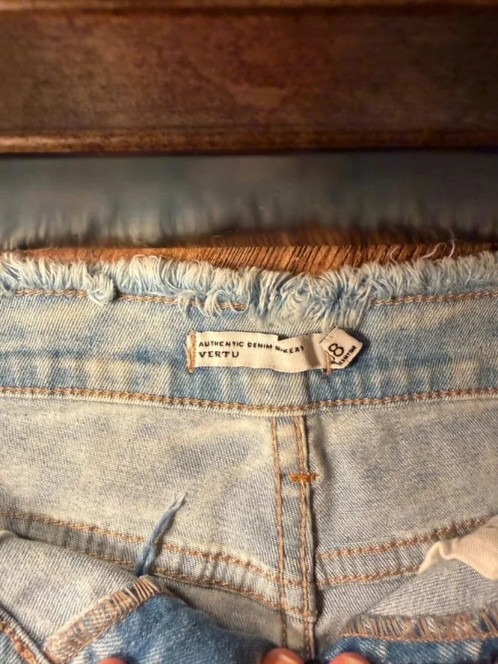 Authentic Denim Makers Vertu Distressed Light Blue Jean Shorts